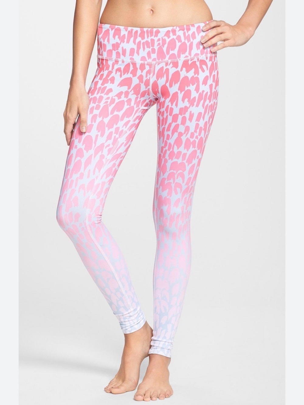 Alo Yoga Pink Airbrush Ombre Animal Print Leggings